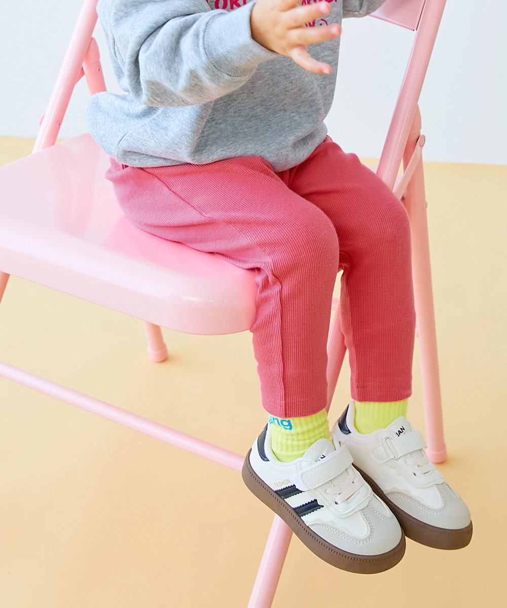 ロングパンツ 長ズボン ボトムス 【EN-JOY】どっちも前だから1人でお着替え カラフル 無地&総柄 リブパンツ キッズ 80cm 90cm 100cm 110cm 120cm 130cm | devirock | 12