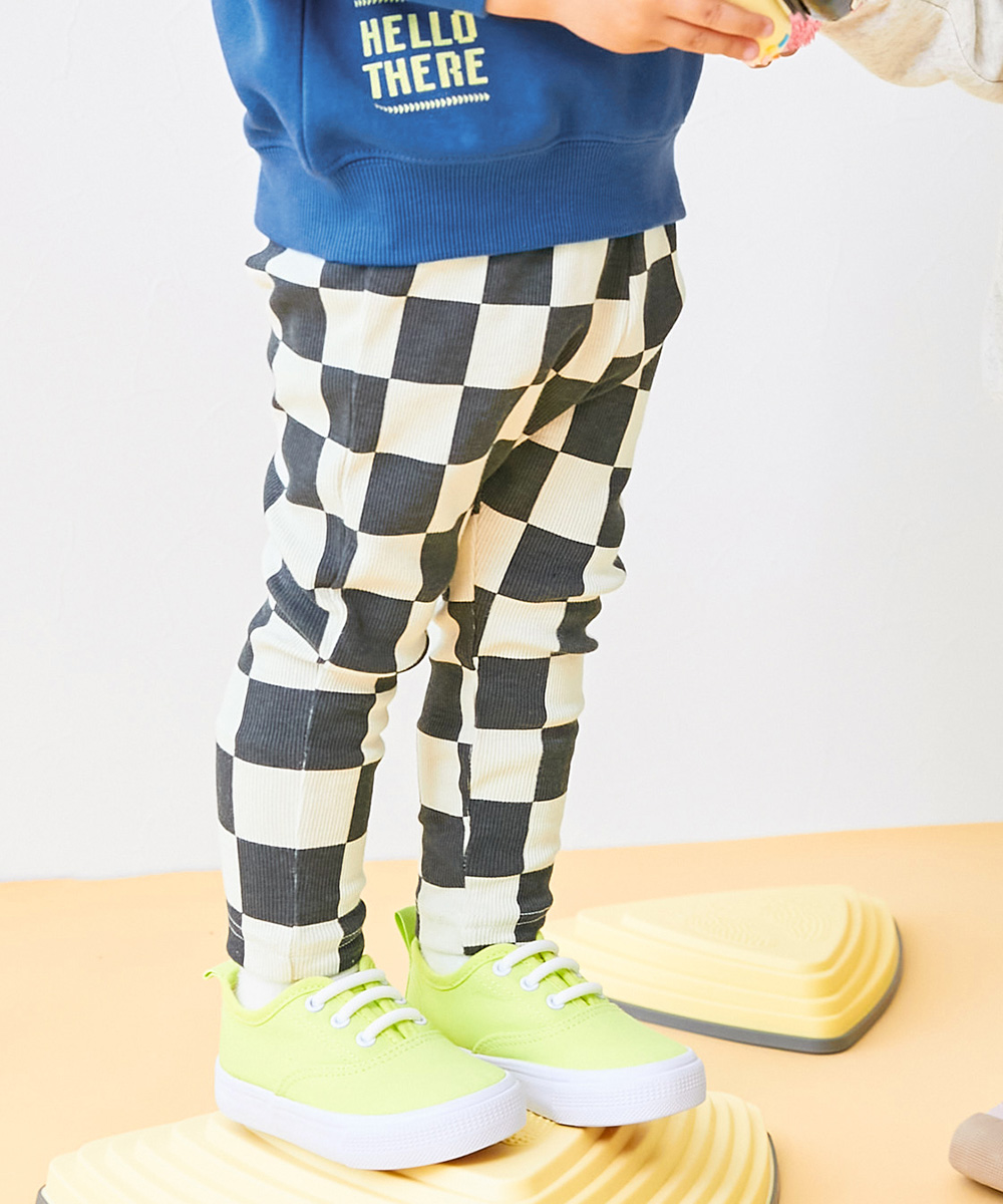 ロングパンツ 長ズボン ボトムス 【EN-JOY】どっちも前だから1人でお着替え カラフル 無地&総柄 リブパンツ キッズ 80cm 90cm 100cm 110cm 120cm 130cm | devirock | 13