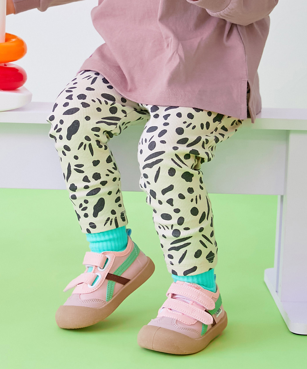 ロングパンツ 長ズボン ボトムス 【EN-JOY】どっちも前だから1人でお着替え カラフル 無地&総柄 リブパンツ キッズ 80cm 90cm 100cm 110cm 120cm 130cm | devirock | 14