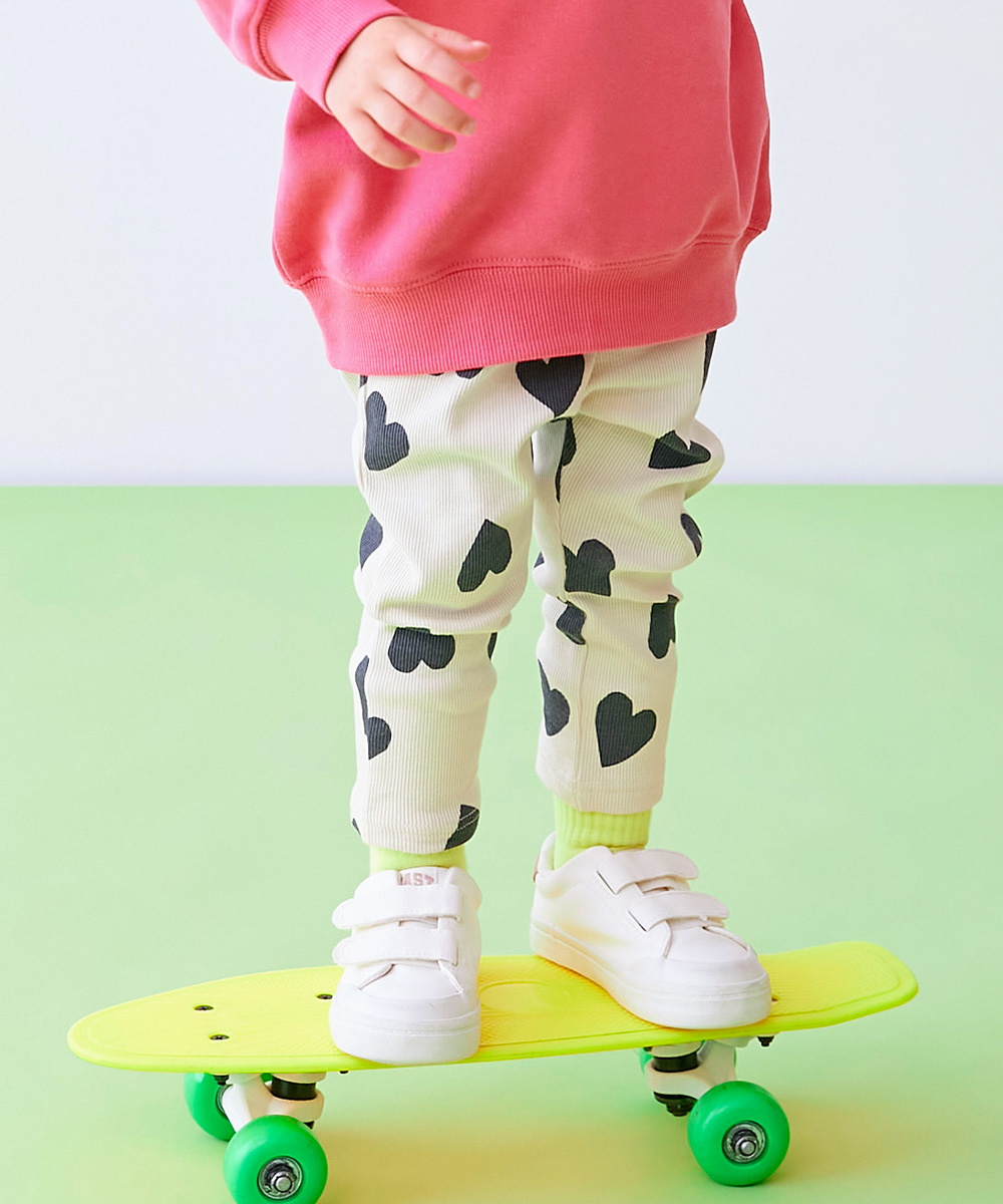 ロングパンツ 長ズボン ボトムス 【EN-JOY】どっちも前だから1人でお着替え カラフル 無地&総柄 リブパンツ キッズ 80cm 90cm 100cm 110cm 120cm 130cm | devirock | 16