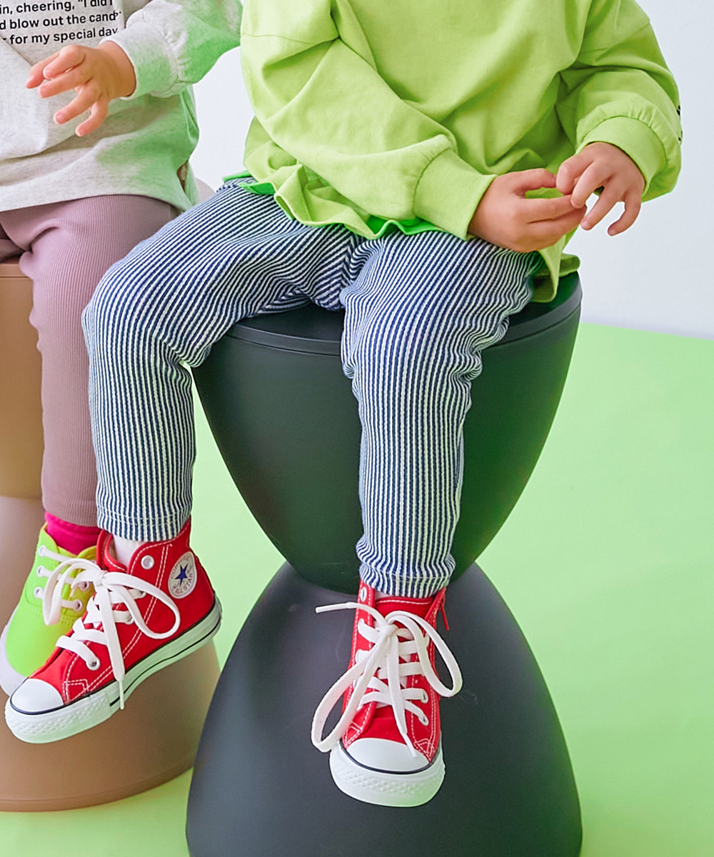 ロングパンツ 長ズボン ボトムス 【EN-JOY】どっちも前だから1人でお着替え カラフル 無地&総柄 リブパンツ キッズ 80cm 90cm 100cm 110cm 120cm 130cm | devirock | 17