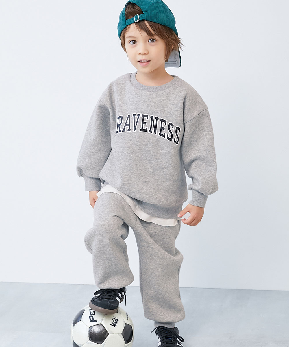 パジャマ 長袖パジャマ ルームウェア 長袖ルームウェア 【普段着でもルームウェアでも】ぽかぽか裏起毛 カレッジロゴ セットアップ   デビロック devirock | devirock | 01