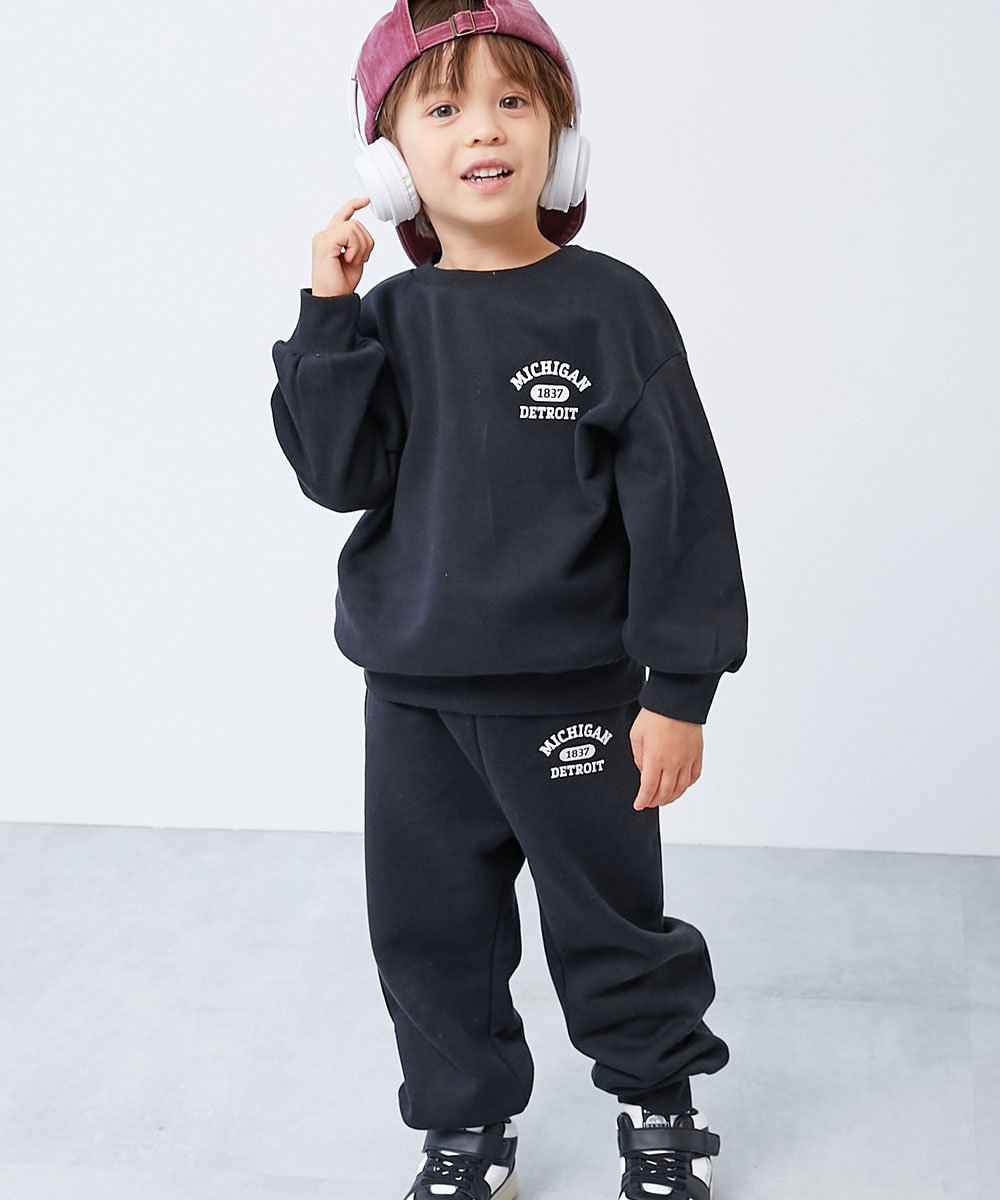 パジャマ 長袖パジャマ ルームウェア 長袖ルームウェア 【普段着でもルームウェアでも】ぽかぽか裏起毛 カレッジロゴ セットアップ   デビロック devirock | devirock | 04