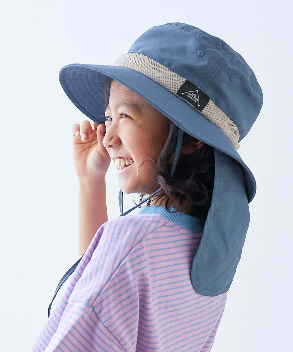 帽子 ハット 保冷剤が入る日よけガード付き 親子で使える 撥水 UVカットフェスハット(水陸両用) キッズ 子供服 男の子 女の子  デビロック devirock | devirock | 03