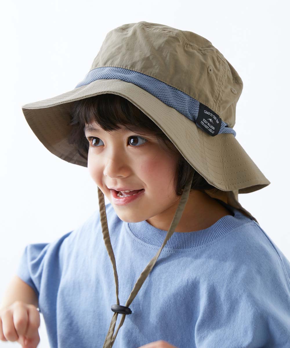 帽子 ハット 保冷剤が入る日よけガード付き 親子で使える 撥水 UVカットフェスハット(水陸両用) キッズ 子供服 男の子 女の子  デビロック devirock | devirock | 04