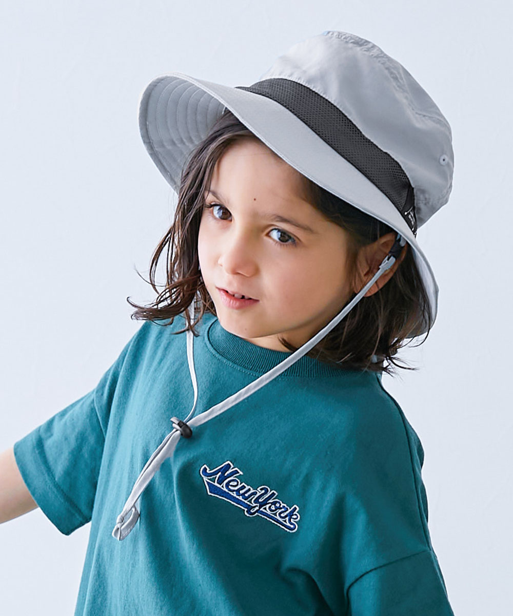 帽子 ハット 保冷剤が入る日よけガード付き 親子で使える 撥水 UVカットフェスハット(水陸両用) キッズ 子供服 男の子 女の子  デビロック devirock | devirock | 09