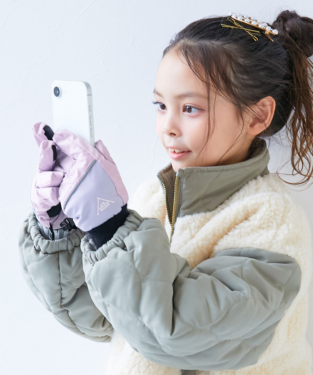 通園 通学 スマホ対応 防寒 撥水 スマホ操作もできる 裏フリース あったか手袋(リフレクター付き) キッズ 子供服 男の子 女の子  デビロック devirock | devirock | 04