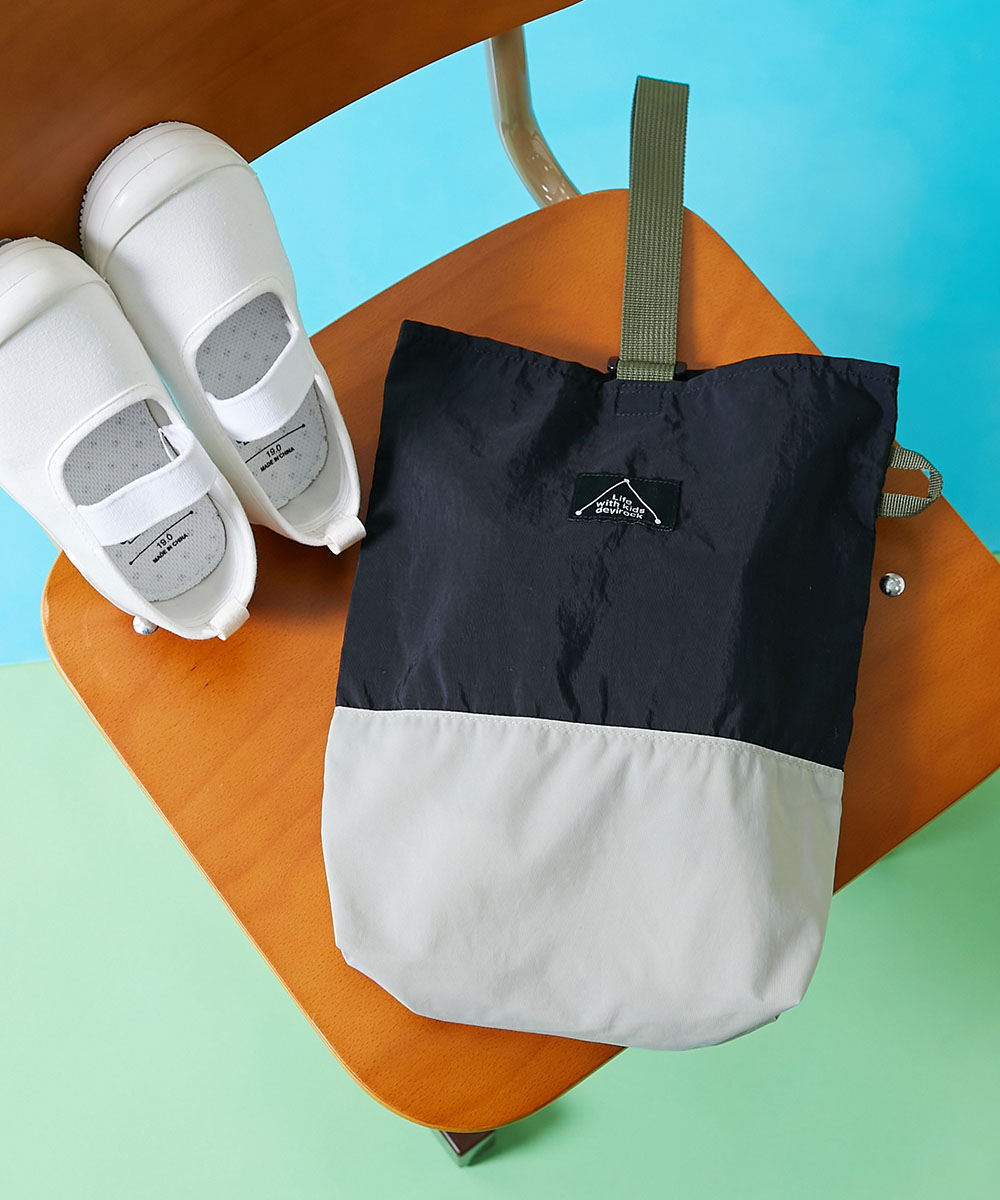 スクールバッグ シューズバッグ 入園 入学 通園 通学 小学校 ランドセルに引っかけやすい バイカラー シューズバッグ 男の子 女の子  デビロック devirock | devirock | 03