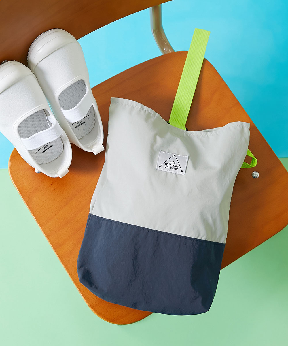 スクールバッグ シューズバッグ 入園 入学 通園 通学 小学校 ランドセルに引っかけやすい バイカラー シューズバッグ 男の子 女の子  デビロック devirock | devirock | 04