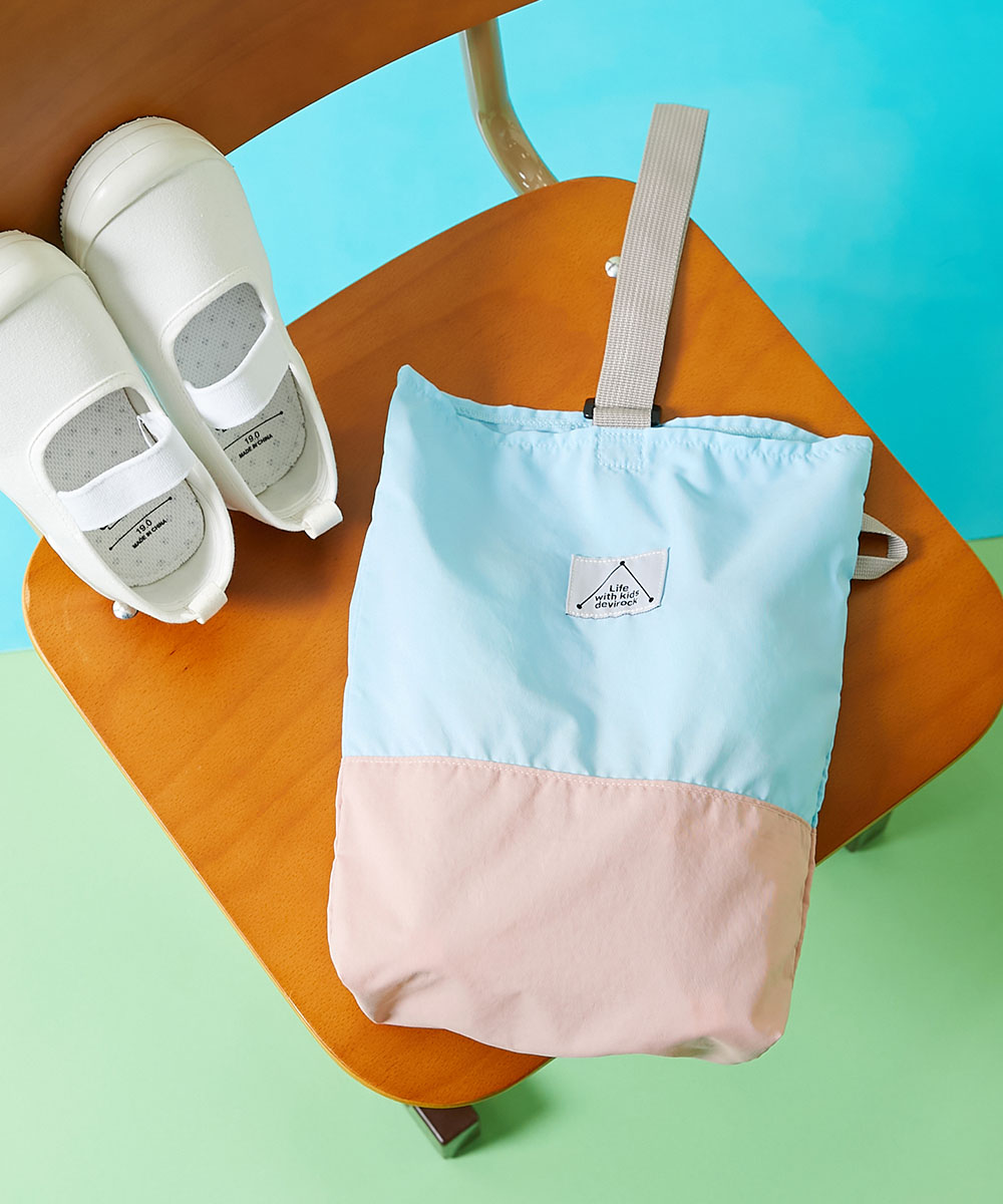 スクールバッグ シューズバッグ 入園 入学 通園 通学 小学校 ランドセルに引っかけやすい バイカラー シューズバッグ 男の子 女の子  デビロック devirock | devirock | 06