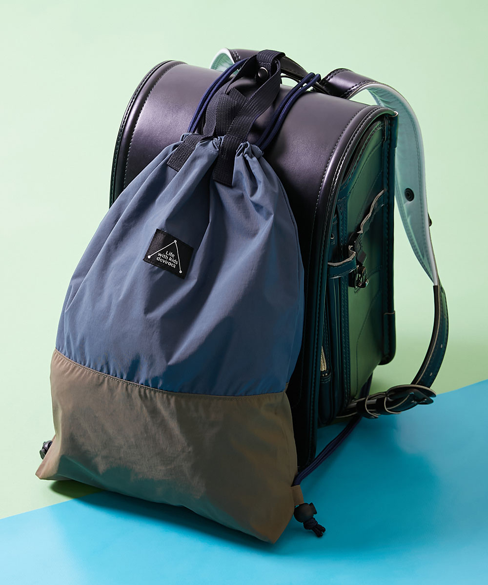 スクールバッグ ナップサック 入園 入学 通園 通学 小学校 ランドセルの上から背負える バイカラー ナップサック キッズ 男の子 女の子  デビロック devirock | devirock | 01