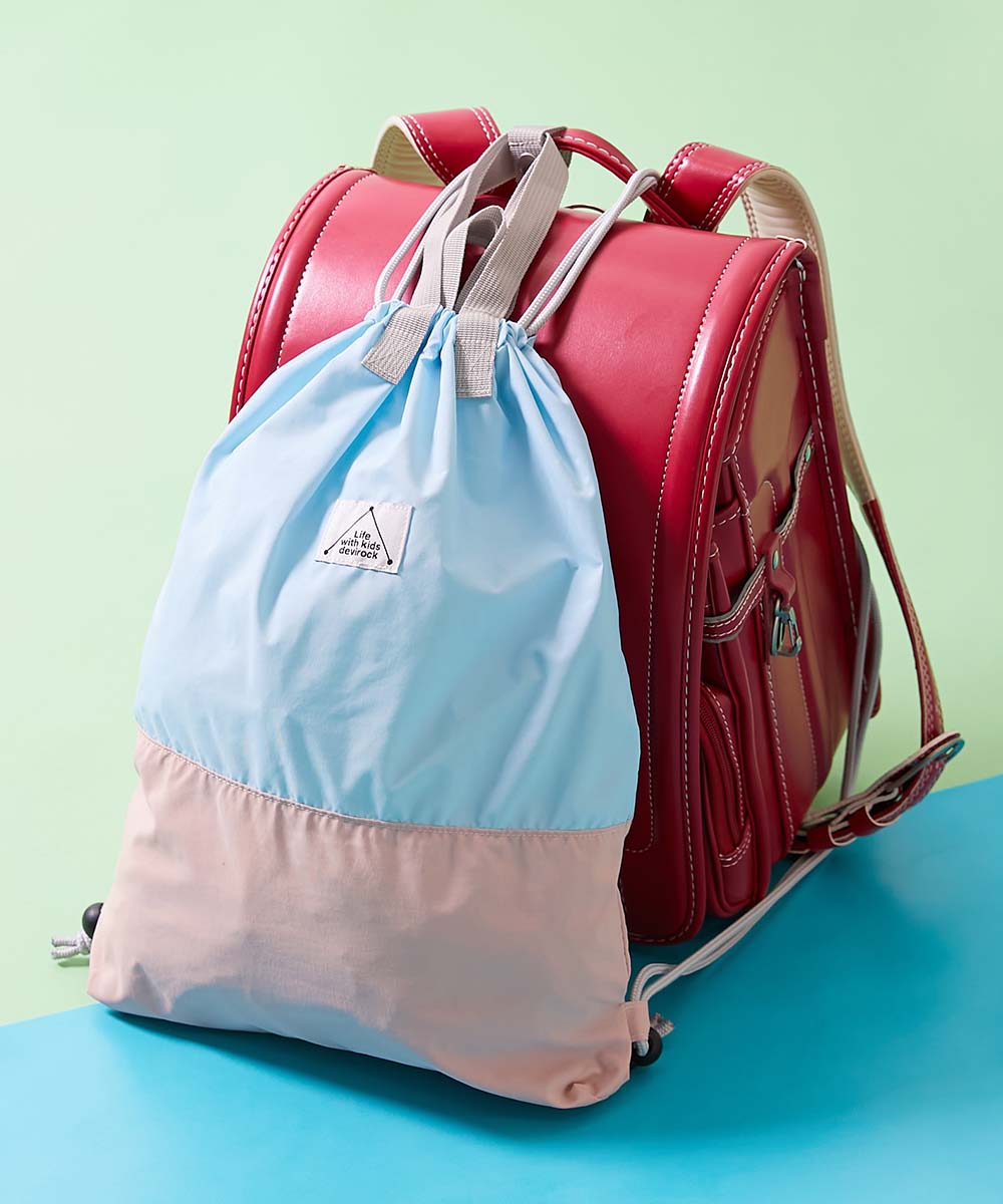 スクールバッグ ナップサック 入園 入学 通園 通学 小学校 ランドセルの上から背負える バイカラー ナップサック キッズ 男の子 女の子  デビロック devirock | devirock | 06