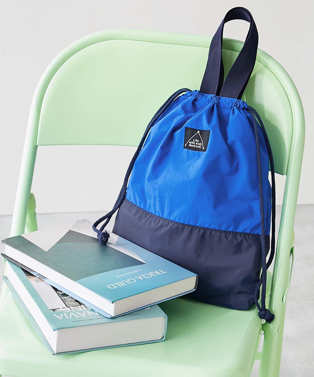 スクールバッグ 巾着 入園 入学 通園 通学 小学校 バイカラー 持ち手付き巾着 キッズ 子供服 男の子 女の子  デビロック devirock | devirock | 02