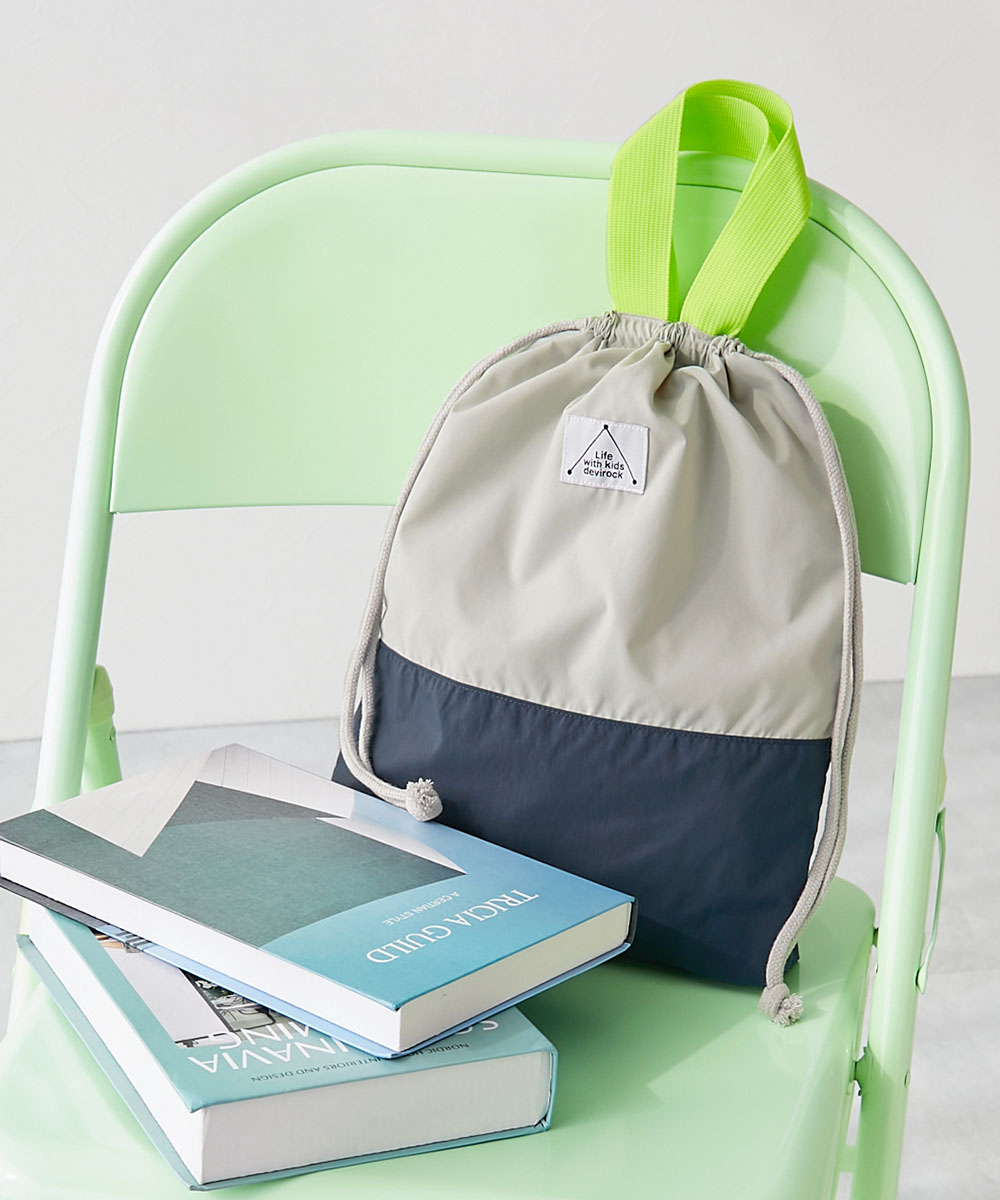 スクールバッグ 巾着 入園 入学 通園 通学 小学校 バイカラー 持ち手付き巾着 キッズ 子供服 男の子 女の子  デビロック devirock | devirock | 04