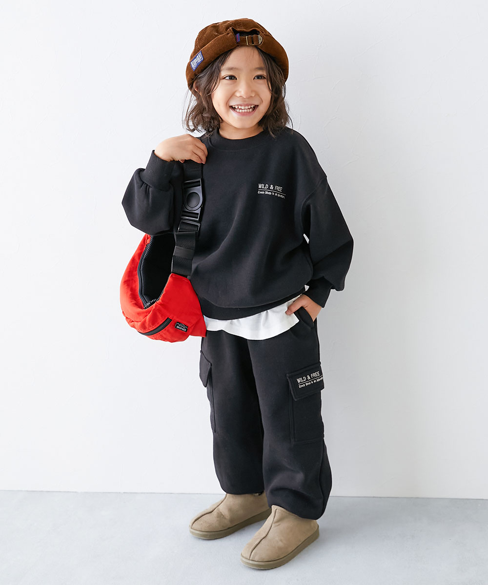 セットアップ オールインワン ストリート風 カーゴデザイン 裏起毛 セットアップ キッズ 子供服 男の子 女の子  デビロック devirock | devirock | 02