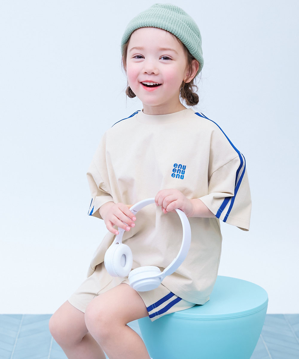 ウエストゴム 【devirock×えぬくんちゃんねる】イージーウォッシュ 乾燥機OK 防汚 えらべるパンツ丈 セットアップ キッズ 子供服 デビロック えぬくん特集 | devirock | 01