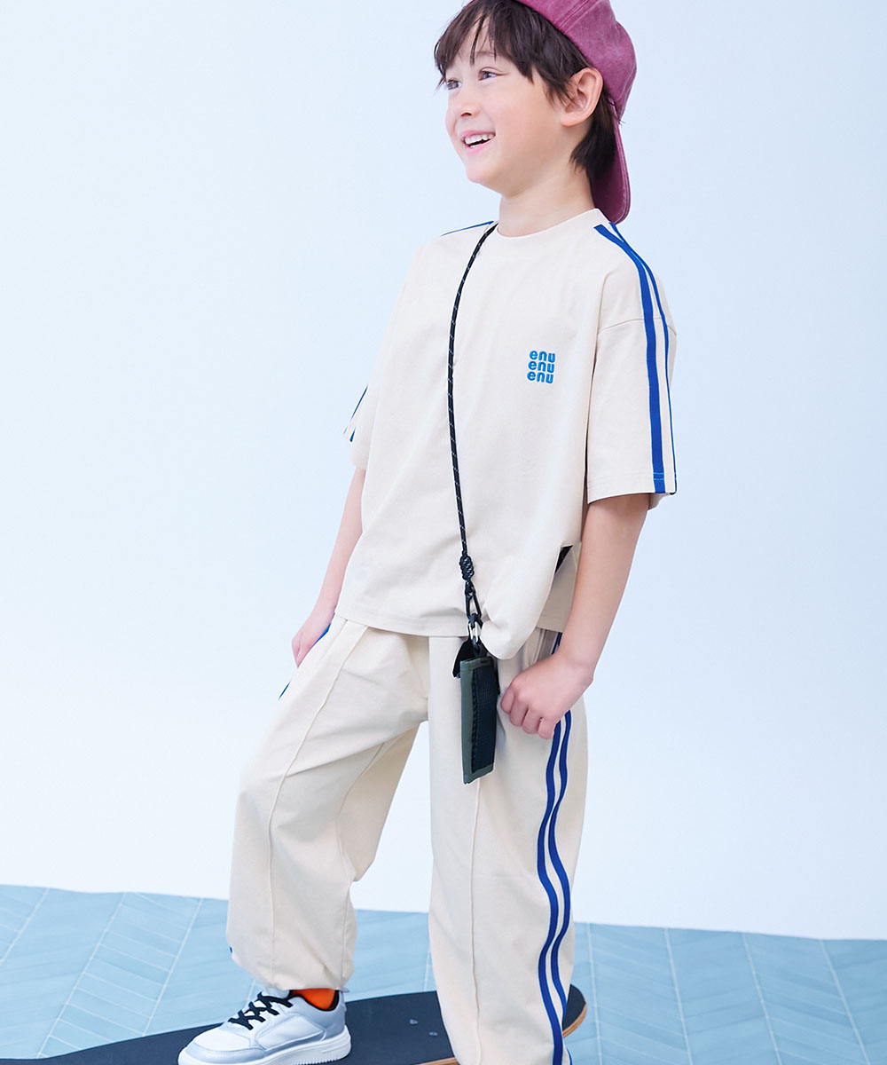 ウエストゴム 【devirock×えぬくんちゃんねる】イージーウォッシュ 乾燥機OK 防汚 えらべるパンツ丈 セットアップ キッズ 子供服 デビロック えぬくん特集 | devirock | 02
