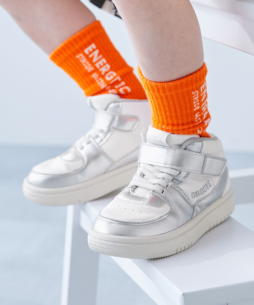 入園 入学 通園 通学 小学校 幼稚園 保育園 スクール 小学生 スニーカー シューズ 靴 クッションインソール付き 防滑 ミッドカットスニーカー 子供服 devirock | devirock | 04