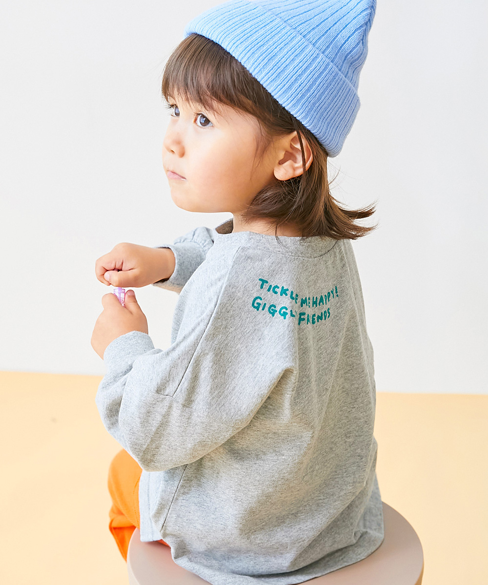 ロンT トップス 【EN-JOY】どっちも前だから1人でお着替え カラフル 長袖Tシャツ キッズ 80cm 90cm 100cm 110cm 120cm 130cm 保育園 幼稚園 通園 | devirock | 08