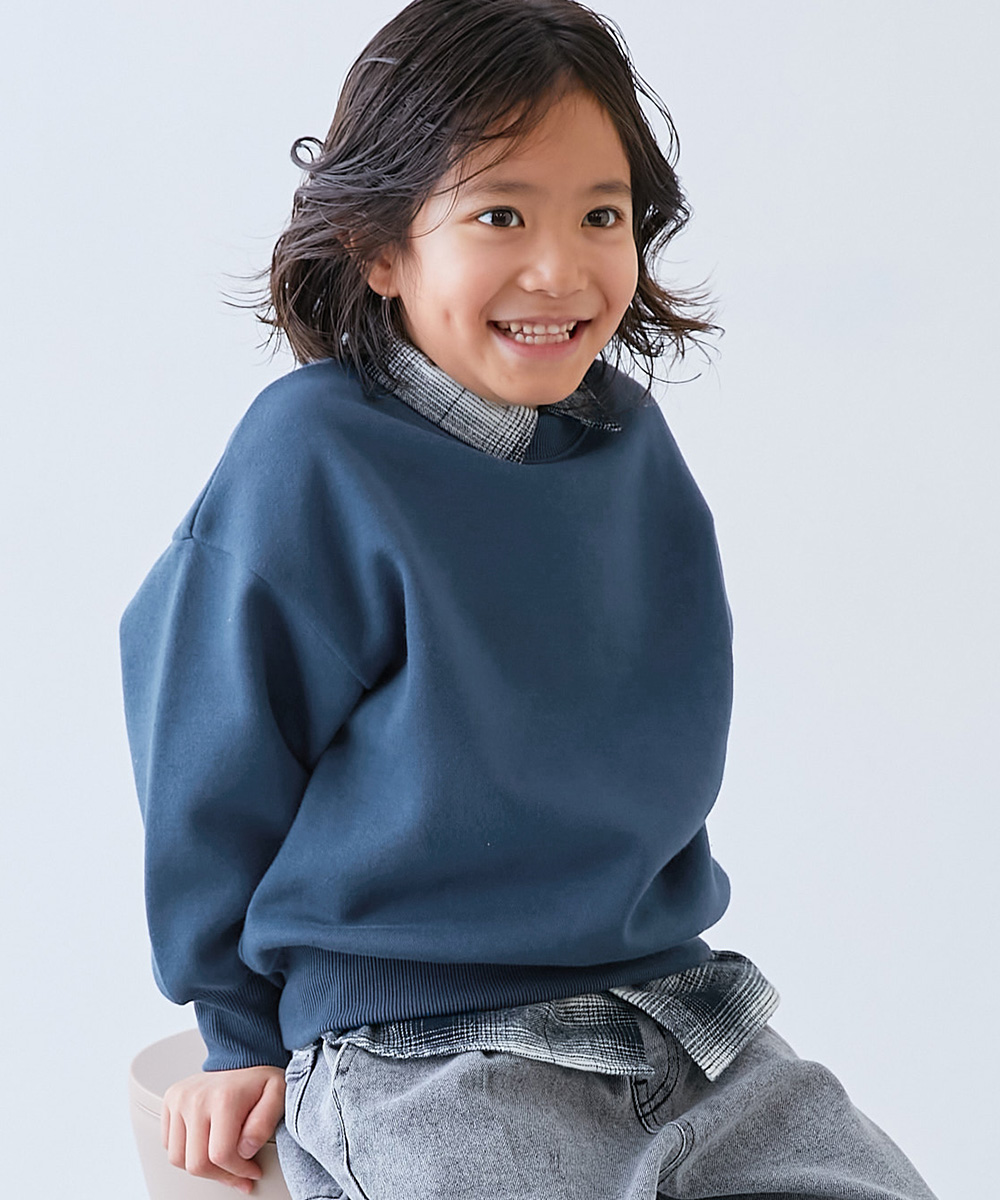 リンクコーデ  おそろい 通園 通学 トップス カラフルスウェット ふっくら裏起毛 無地トレーナー キッズ 子供服 男の子 女の子  デビロック devirock | devirock | 08