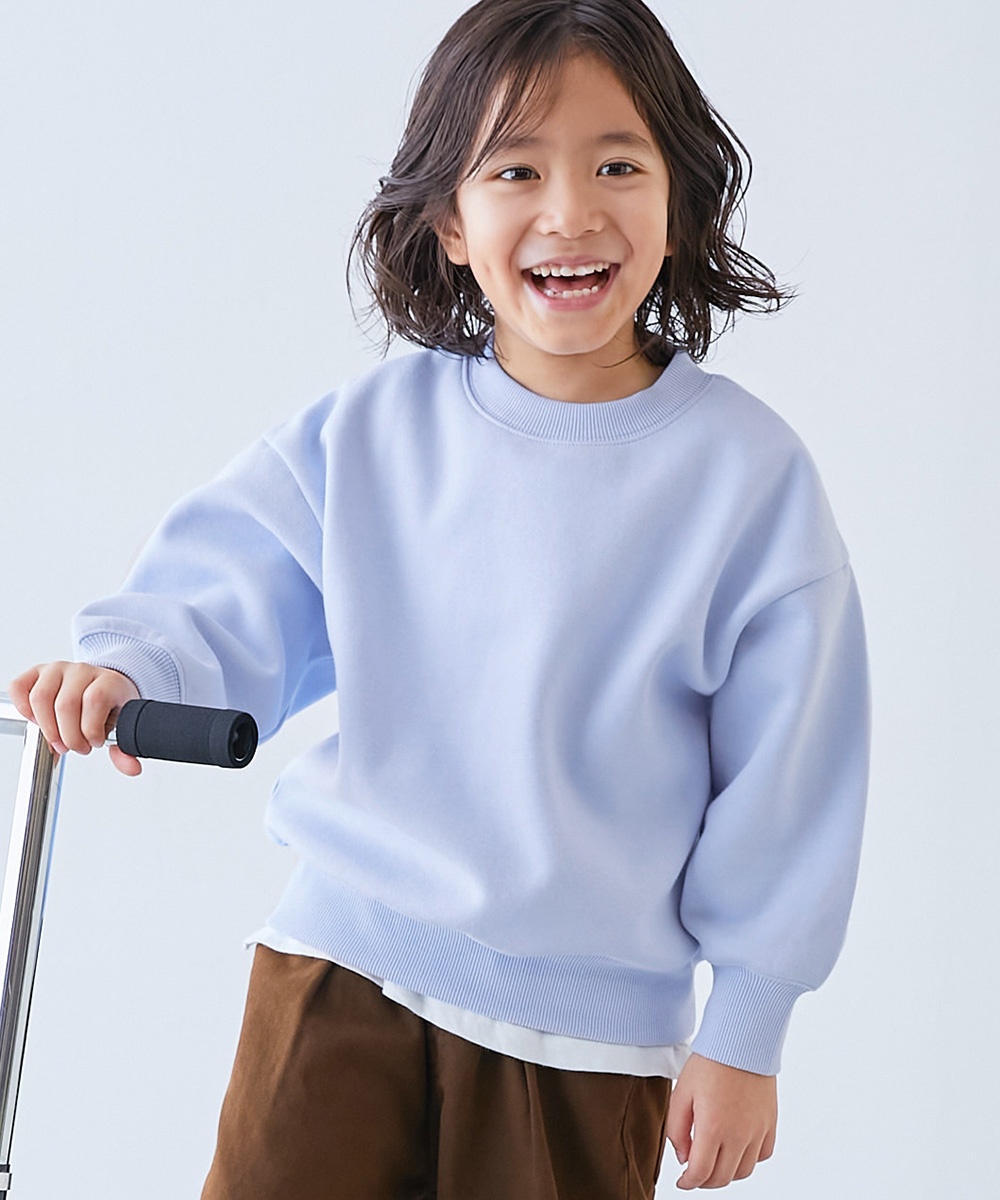 リンクコーデ  おそろい 通園 通学 トップス カラフルスウェット ふっくら裏起毛 無地トレーナー キッズ 子供服 男の子 女の子  デビロック devirock | devirock | 14