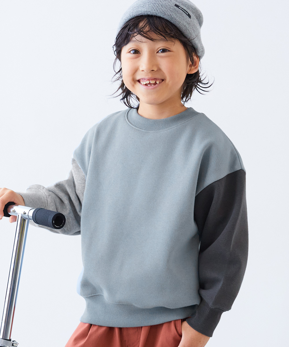 リンクコーデ  おそろい 通園 通学 トップス カラフルスウェット ふっくら裏起毛 無地トレーナー キッズ 子供服 男の子 女の子  デビロック devirock | devirock | 17