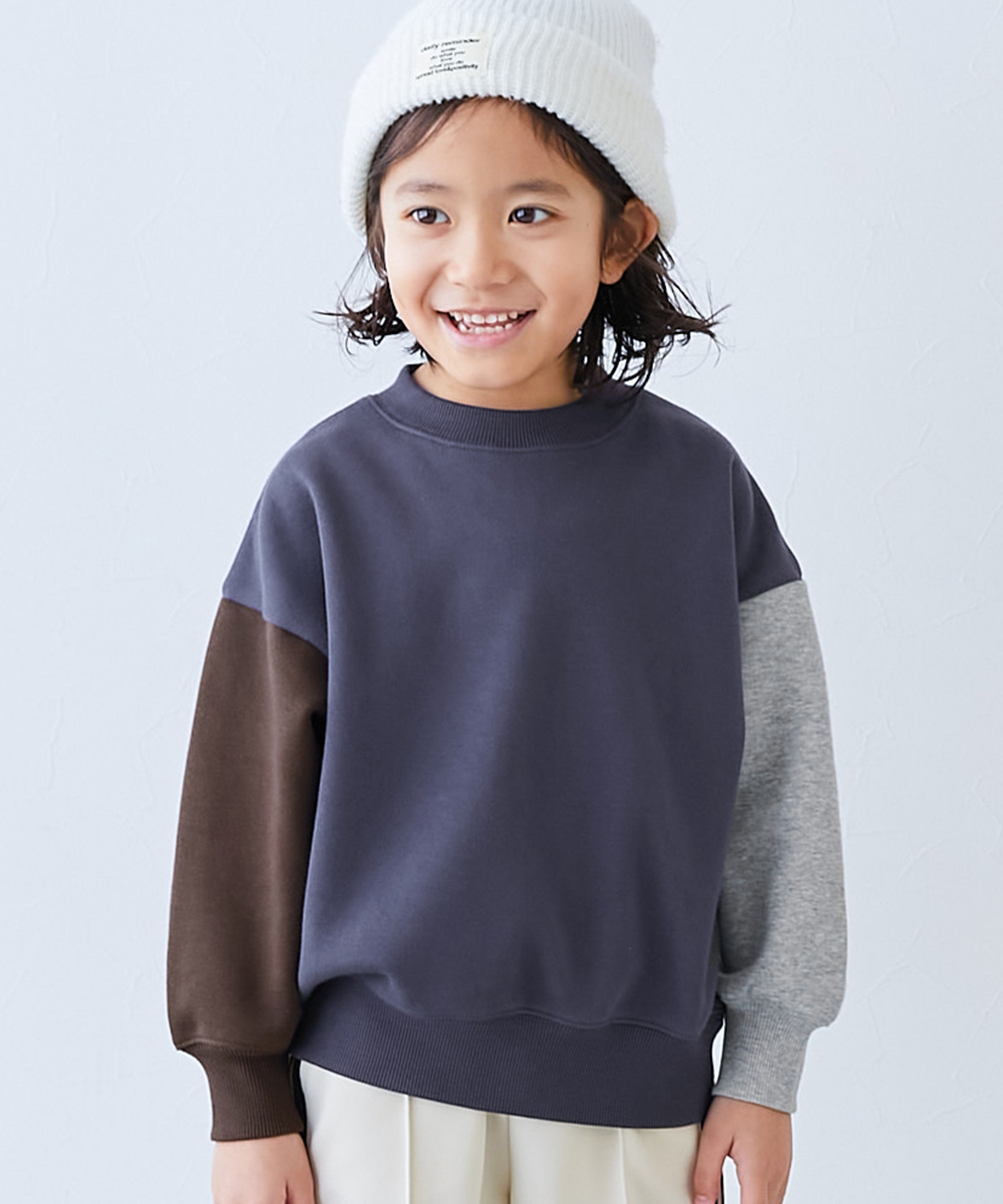 リンクコーデ  おそろい 通園 通学 トップス カラフルスウェット ふっくら裏起毛 無地トレーナー キッズ 子供服 男の子 女の子  デビロック devirock | devirock | 18