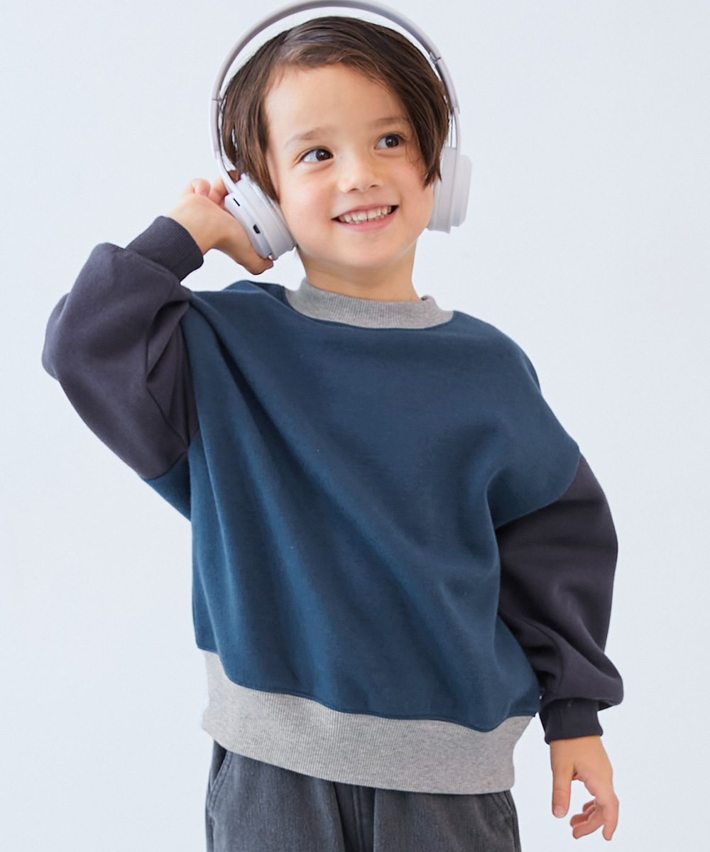 リンクコーデ  おそろい 通園 通学 トップス カラフルスウェット ふっくら裏起毛 無地トレーナー キッズ 子供服 男の子 女の子  デビロック devirock | devirock | 19