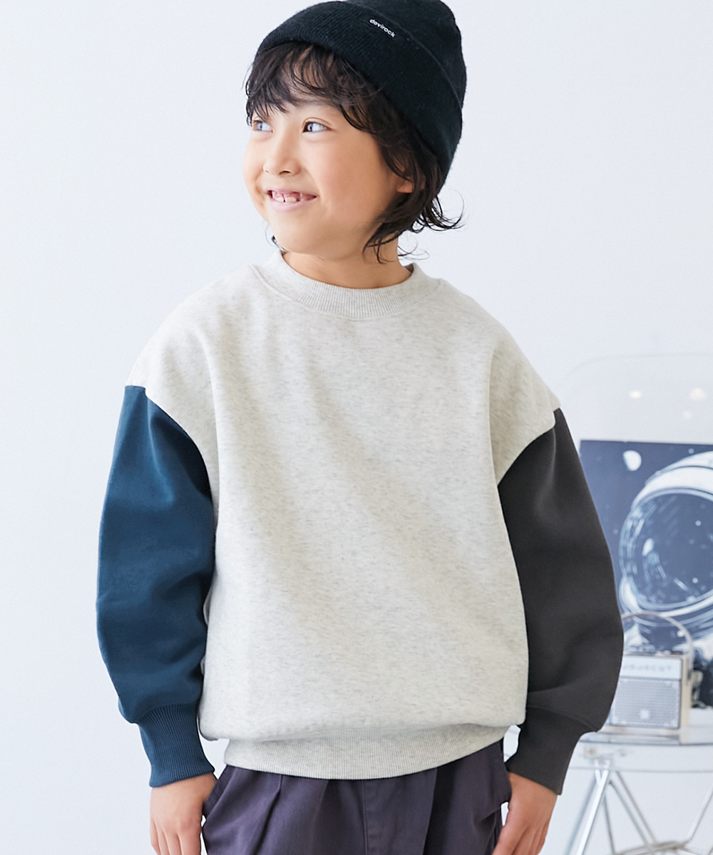 リンクコーデ  おそろい 通園 通学 トップス カラフルスウェット ふっくら裏起毛 無地トレーナー キッズ 子供服 男の子 女の子  デビロック devirock | devirock | 20