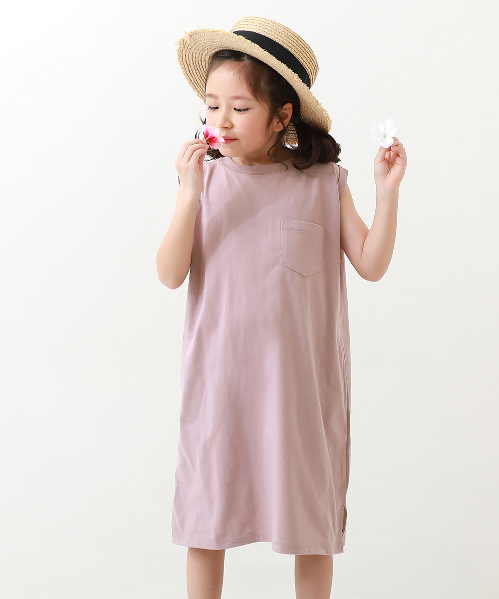 【アウトレットSALE/返品不可】子供服 ボックスタンクワンピース キッズ 女の子 半袖・ノースリーブワンピース ワンピース devirock  デビロック