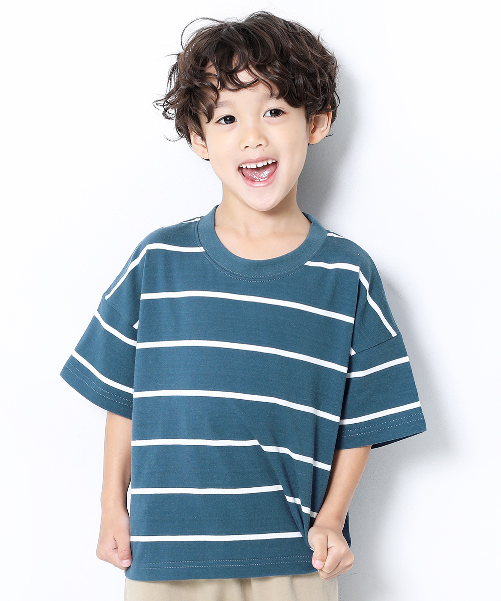 アウトレット /返品不可】子供服 BIGシルエットボーダーTシャツ キッズ 男の子 女の子 半袖Tシャツ Tシャツ トップス 半袖 devirock  デビロック :DT0363:devirock Yahoo!ショッピング店 - 通販 - Yahoo!ショッピング