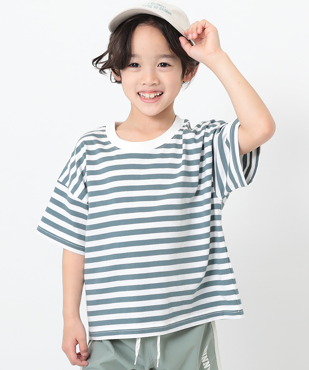 アウトレット /返品不可】子供服 BIGシルエットボーダーTシャツ キッズ 男の子 女の子 半袖Tシャツ Tシャツ トップス 半袖 devirock  デビロック :DT0363:devirock Yahoo!ショッピング店 - 通販 - Yahoo!ショッピング