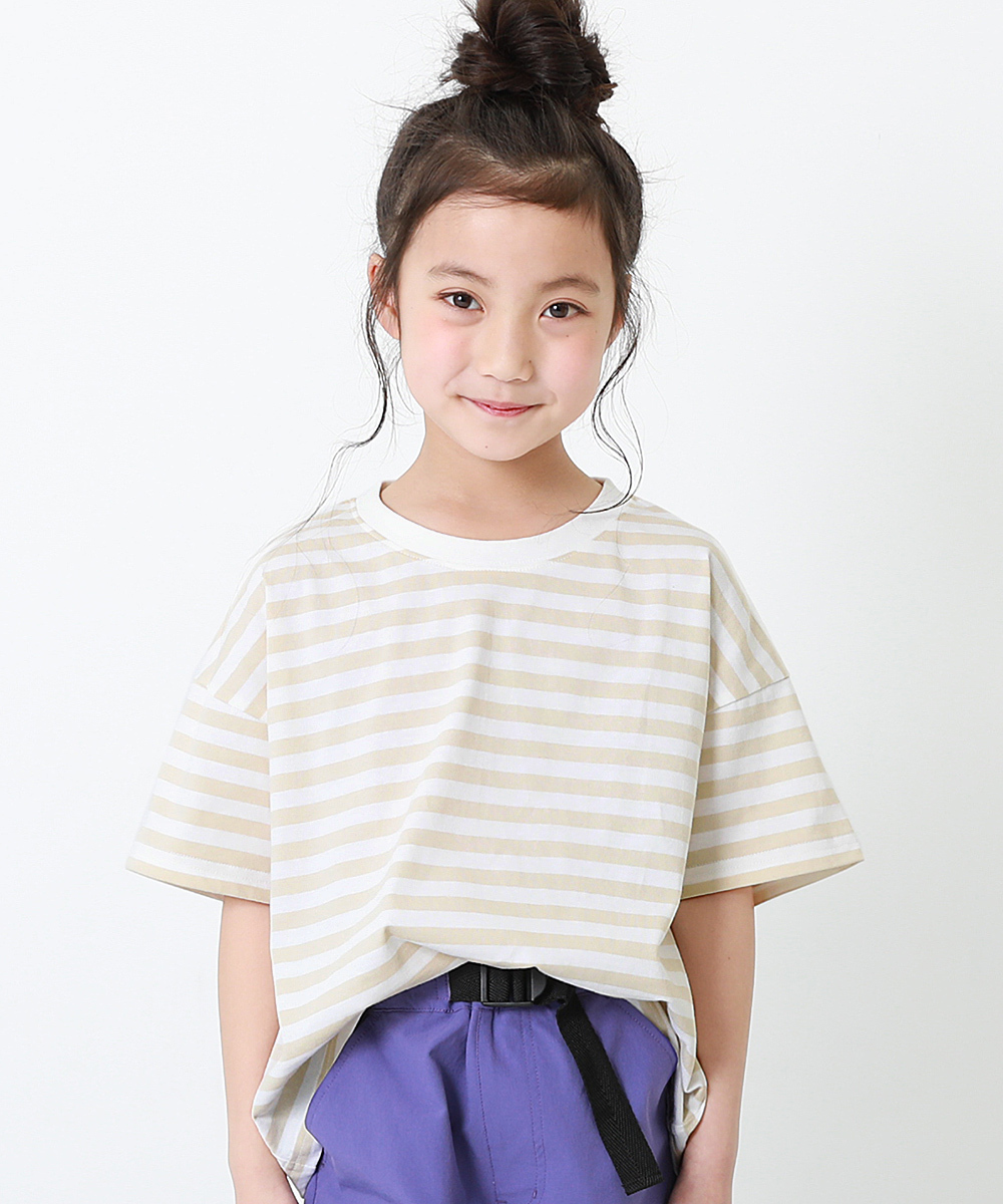 アウトレット /返品不可】子供服 BIGシルエットボーダーTシャツ キッズ 男の子 女の子 半袖Tシャツ Tシャツ トップス 半袖 devirock  デビロック :DT0363:devirock Yahoo!ショッピング店 - 通販 - Yahoo!ショッピング