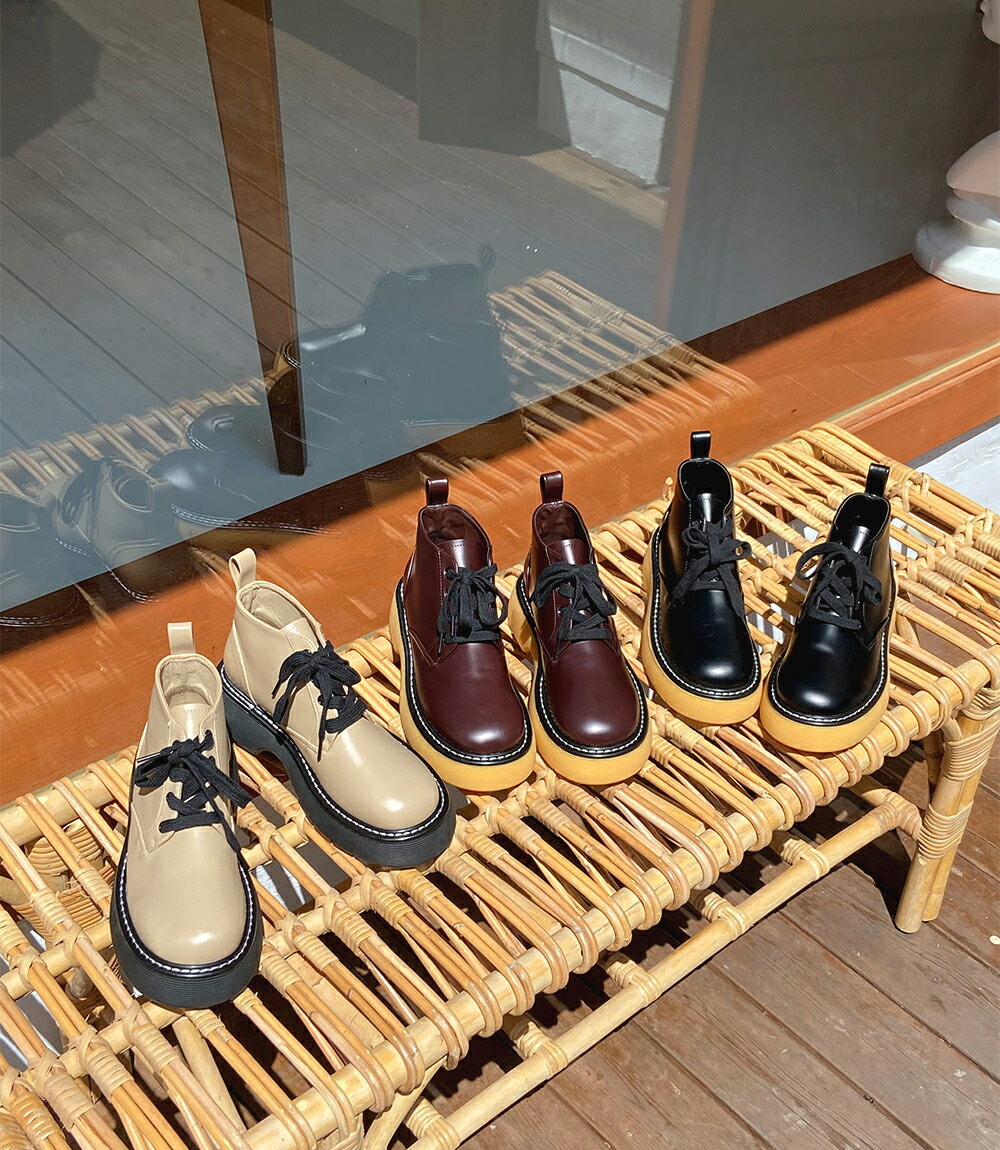 22人気 韓国 プラットフォーム カジュアル ショートブーツ ショート 春 秋 Dholic 通販 Paypayモール ファッション シューズ 靴 ブーツ フェイクレザー 厚底 美脚 シンプル ステッチ 高評価新品