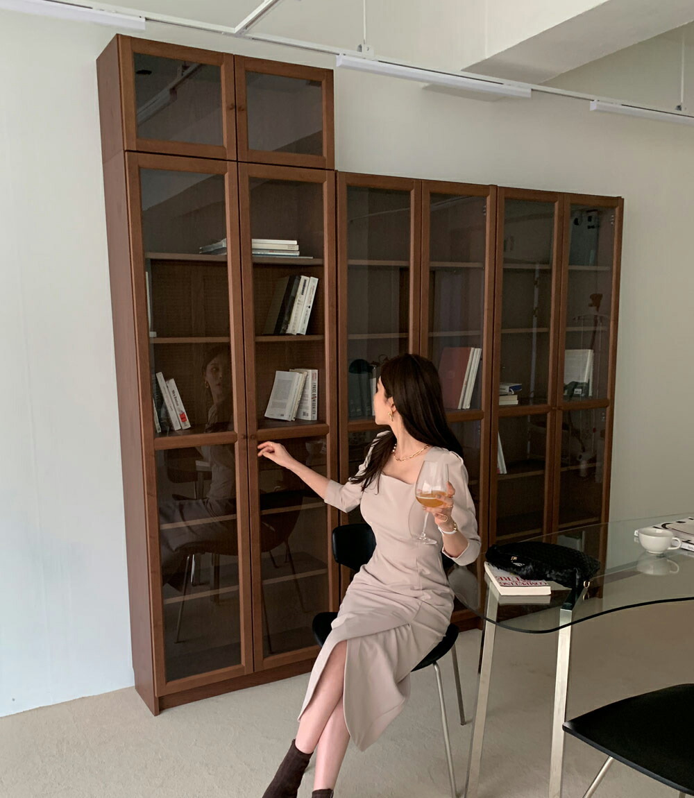 ワンピース きれいめ 大人 スクエアネック 春 秋 韓国 ファッション Dholic 通販 Paypayモール ロング しち分丈 七分袖 7分丈 7分袖 スリット ラップデザイン 単色 無地 シンプル 上品 24h限定 Rslfreight Com