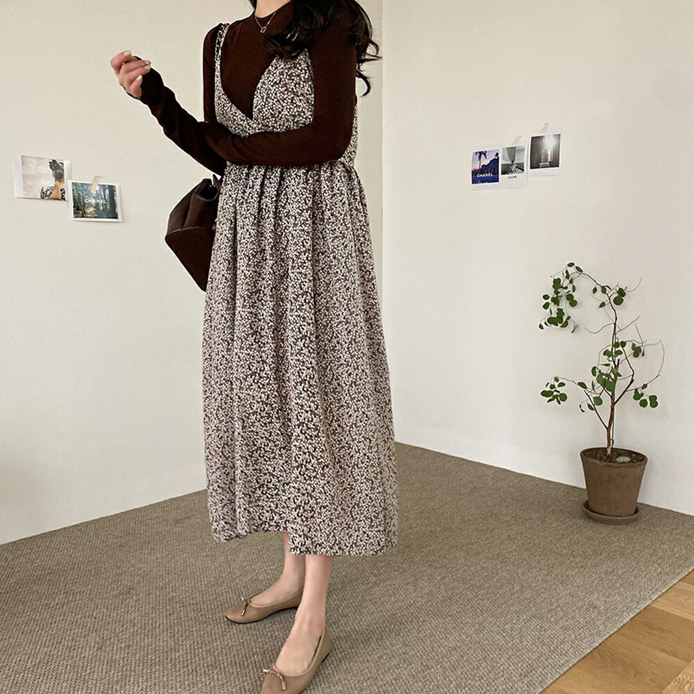 韓国 パターン 柄 マタニティ 体型カバー 秋 冬 Dholic 通販 Paypayモール ワンピース ロングワンピース マキシワンピース ロング丈 マキシ丈 フレア キャミソール ノースリーブ Vネック 最安値格安 Rslfreight Com