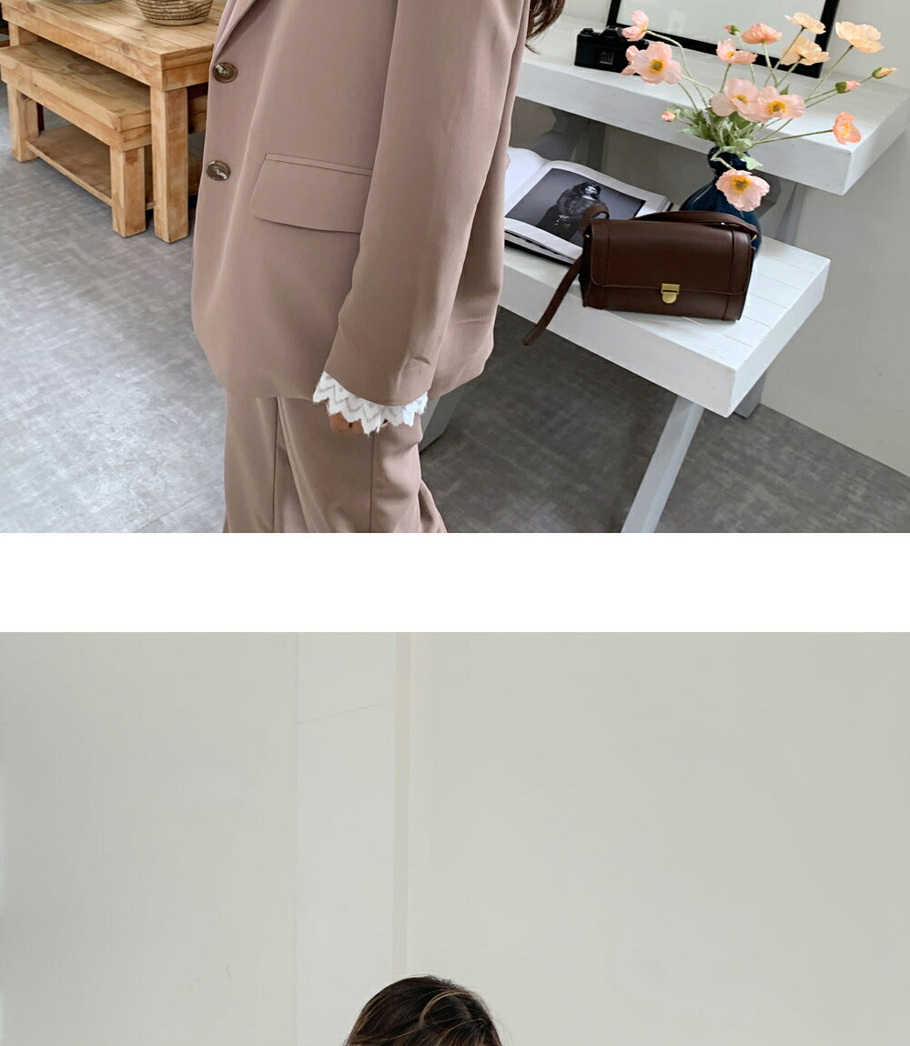 づいて 韓国 フェミニン カジュアル デイリー オフィスカジュアル 秋 春 Dholic 通販 Paypayモール ファッション アウター ジャケット 長袖 テーラード パッド ボタン ミドル丈 高級感 上品 なテーラー