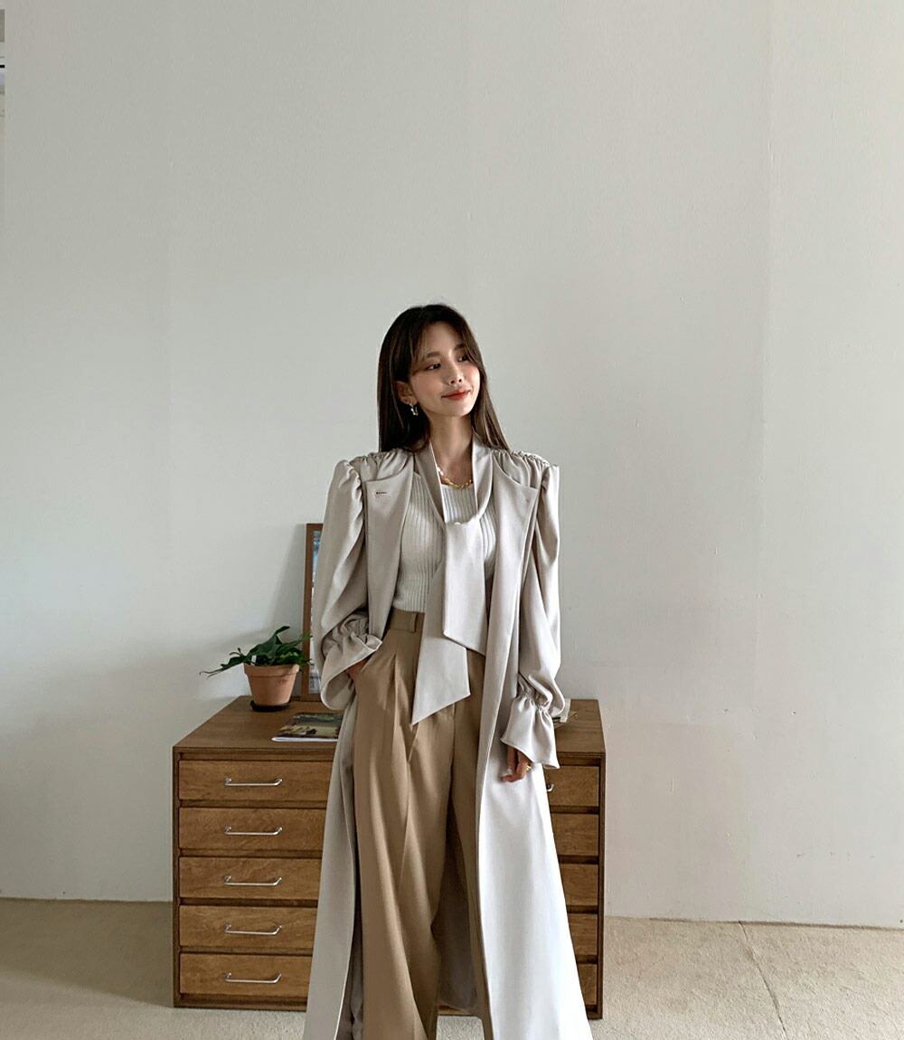 コート ベルト 春 秋 韓国 ファッション Dholic 通販 Paypayモール ロングコート サテン 長袖 りぼん ギャザー 可愛い かわいい 大人 即納大人気 Elhourriya Net