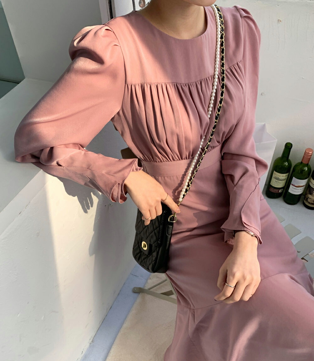Hot安い レディース かわいい 単色 上品 秋 冬 韓国ファッション Dholic 通販 Paypayモール ワンピース ロング丈 ロングワンピース マーメイド シャーリング 長袖 フェミニン パフ袖 パフスリーブ 爆買い好評 Www Proholzfenster De