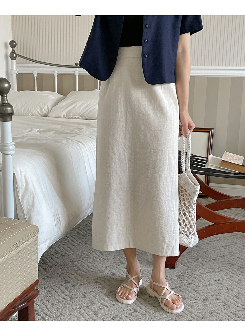 ファッション 等級以上 韓国ファッション ボトムス スカート ロングスカート ロング丈 マキシスカート マキシ丈 Hライン スリム タイトスカート Iライン 無地 リネン100 麻100 大人 夏 Wjargbuoms Boulevardrestaurants Com