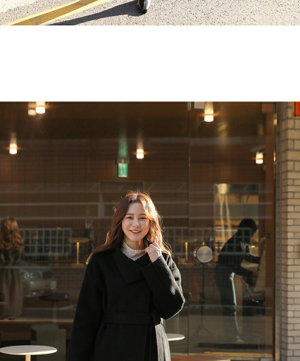 カジュアル 韓国ファッション 上品 大人 オフィス カジュアル 秋 冬 Dholic 通販 Paypayモール アウター コート ロングコート 長袖 カラー 襟 無地 ルーズ オーバーサイズ ストラップ そのためお