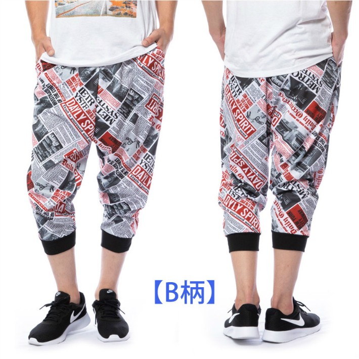 クロップドパンツ 派手な メンズ 7分丈 サルエル ボトムス 夏 ジャージ スウェット ハーフパンツ 総柄 転写 プリント 3268 スウェット ジャージ Diastar 通販 Yahoo ショッピング