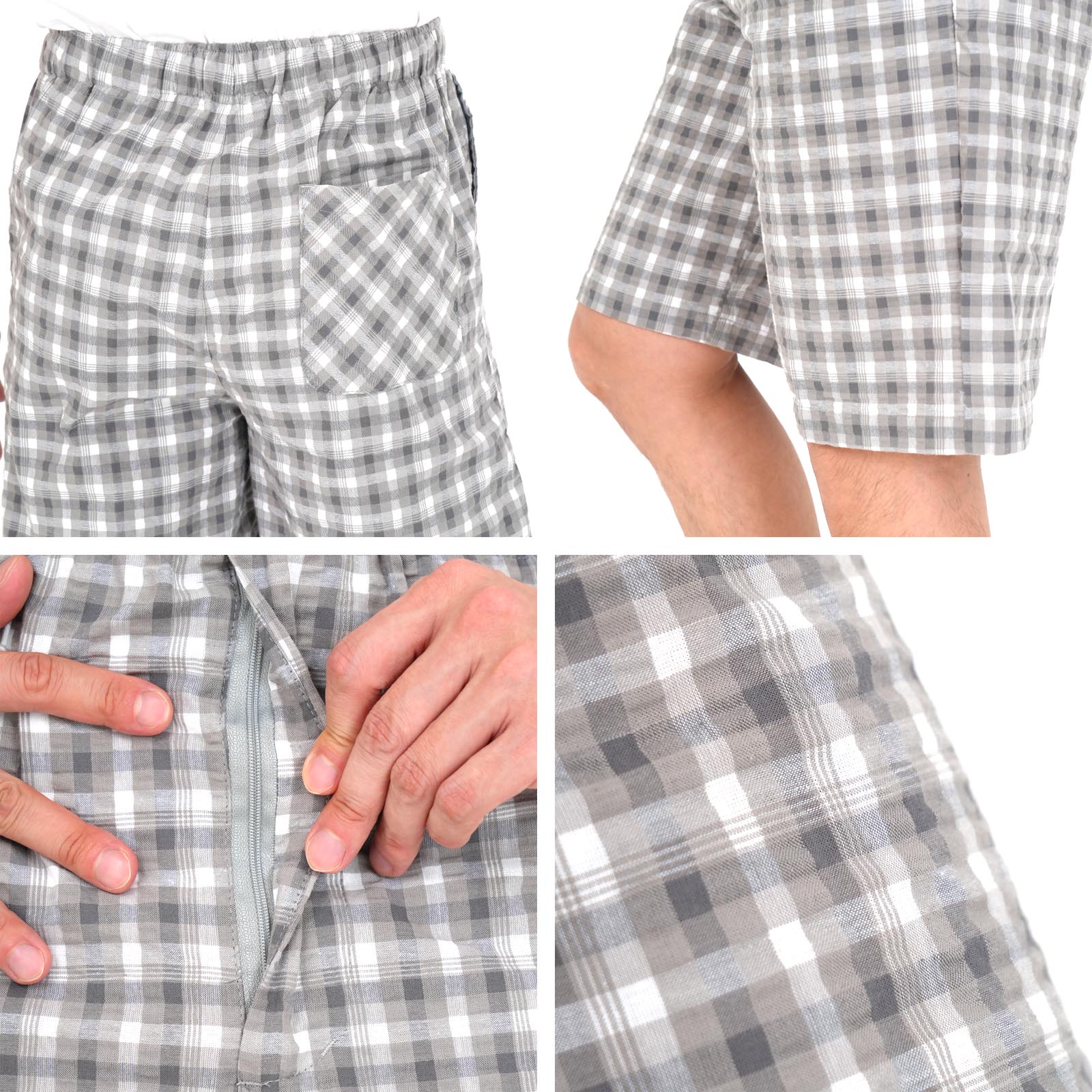 ハーフパンツ メンズ ひざ下 ショートパンツ 夏用 チェック柄 派手