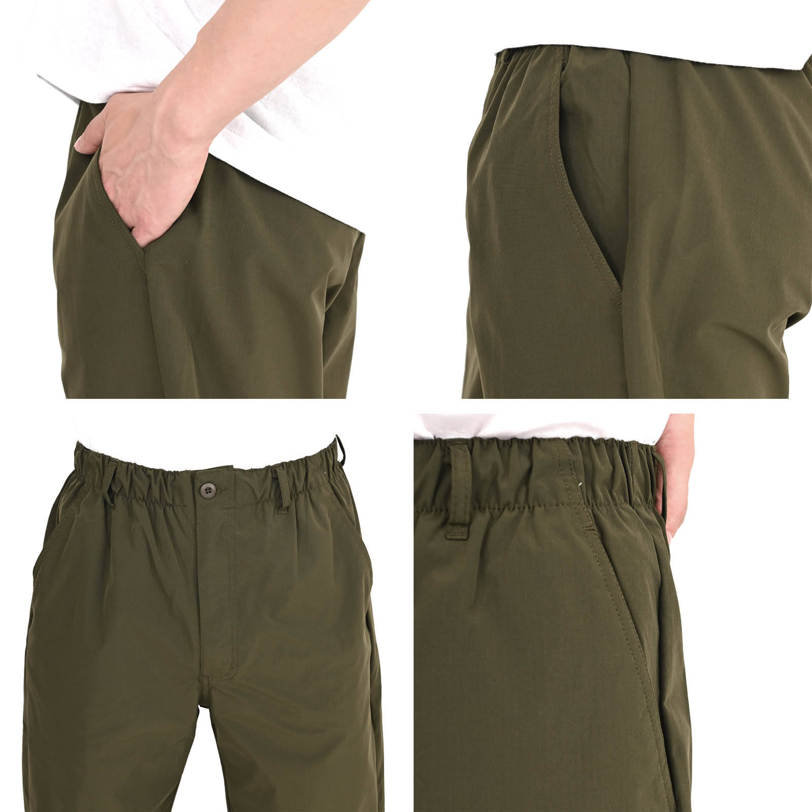 早割4/14まで【新品タグ付】コットンストレッチイージーパンツ ベージュ 日本製 イージーパンツ ストレッチ ウエストストレッチ 前ファスナー付き