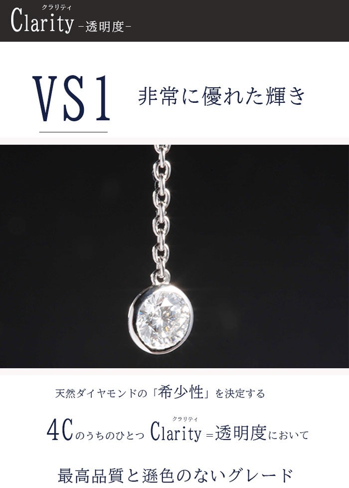 一粒ダイヤモンド ネックレス 0.3ct D VS1 EX ラリアットデザイン ティファニーデザイン 天然ダイヤモンド 鑑定書付 即納有 プロポーズ  婚約指輪の代わりに