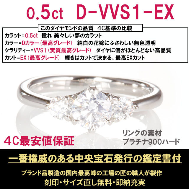 婚約指輪 安い 婚約指輪 ダイヤ 婚約指輪 ティファニー6本爪デザイン サイドダイヤ 0.5ct D VVS1 EX エンゲージリング サイズ直し無料  刻印無料 : z1tbe12t : JewelryYouMe - 通販 - Yahoo!ショッピング