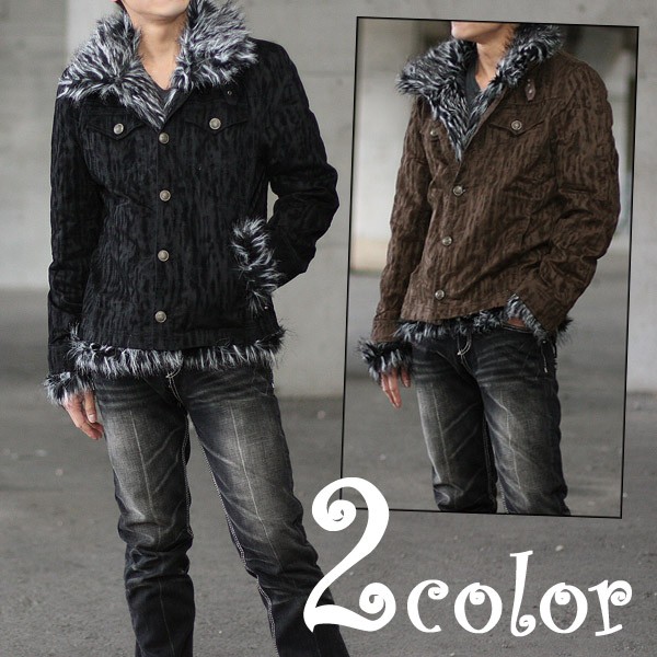 SPINASH ライナーファー斑フロッキー加工ジャケット : ディアブロス