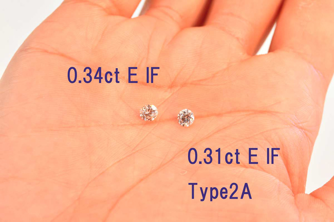 ダイヤネックレス一粒0.3カラットEカラーIF3ex【GIA鑑定書刻印つき】ダイヤ原石写真あり0.3ctの画像