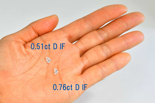 ペアシェイプカット ダイヤモンド 0.51カラット Dカラー インター