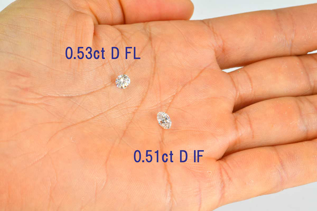0.5カラットダイヤ一粒ネックレス0.5ctDFLタイプ2A ダイヤプラチナで 